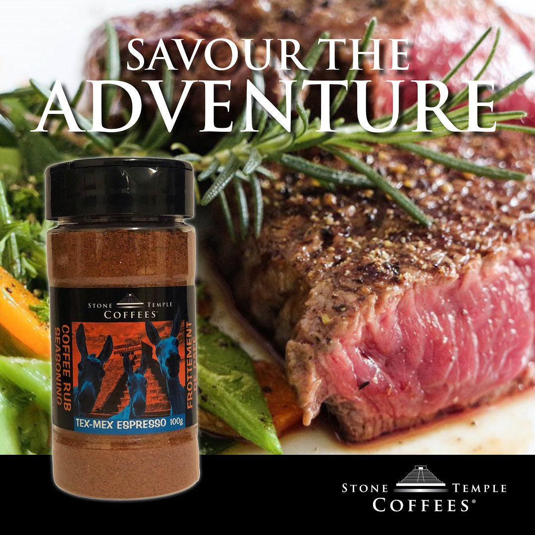 Stone Temple Coffees - Tex-Mex Espresso Coffee Rub Seasoning, 100g Jar