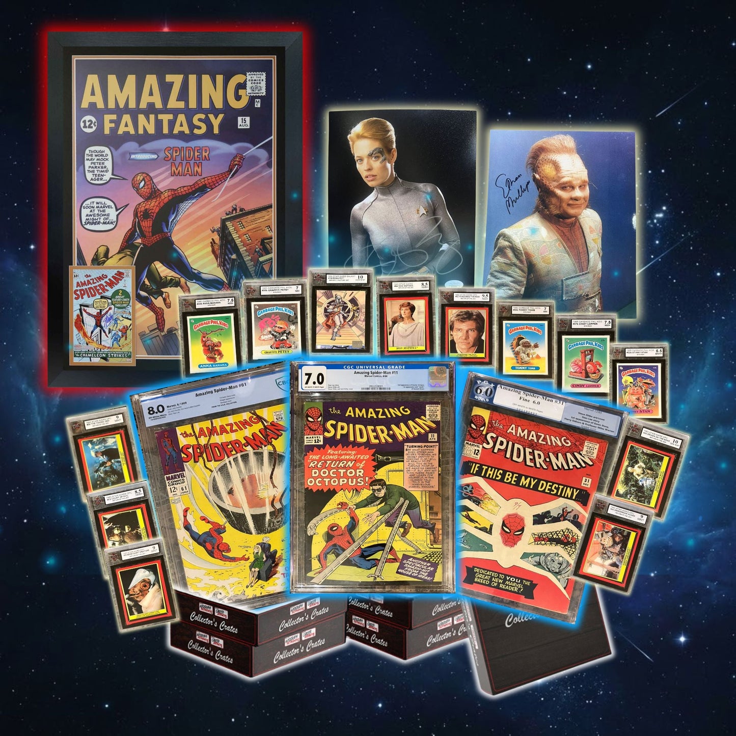COLLECTOR’S CRATE MYSTERY BOX – COMIC BOOK SERIES 6 – LIMITED EDITION /20 - VINTAGE COMICS, COLLECTIBLES, GRADED CARDS & RARE AUTOGRAPHED MEMORABILIA