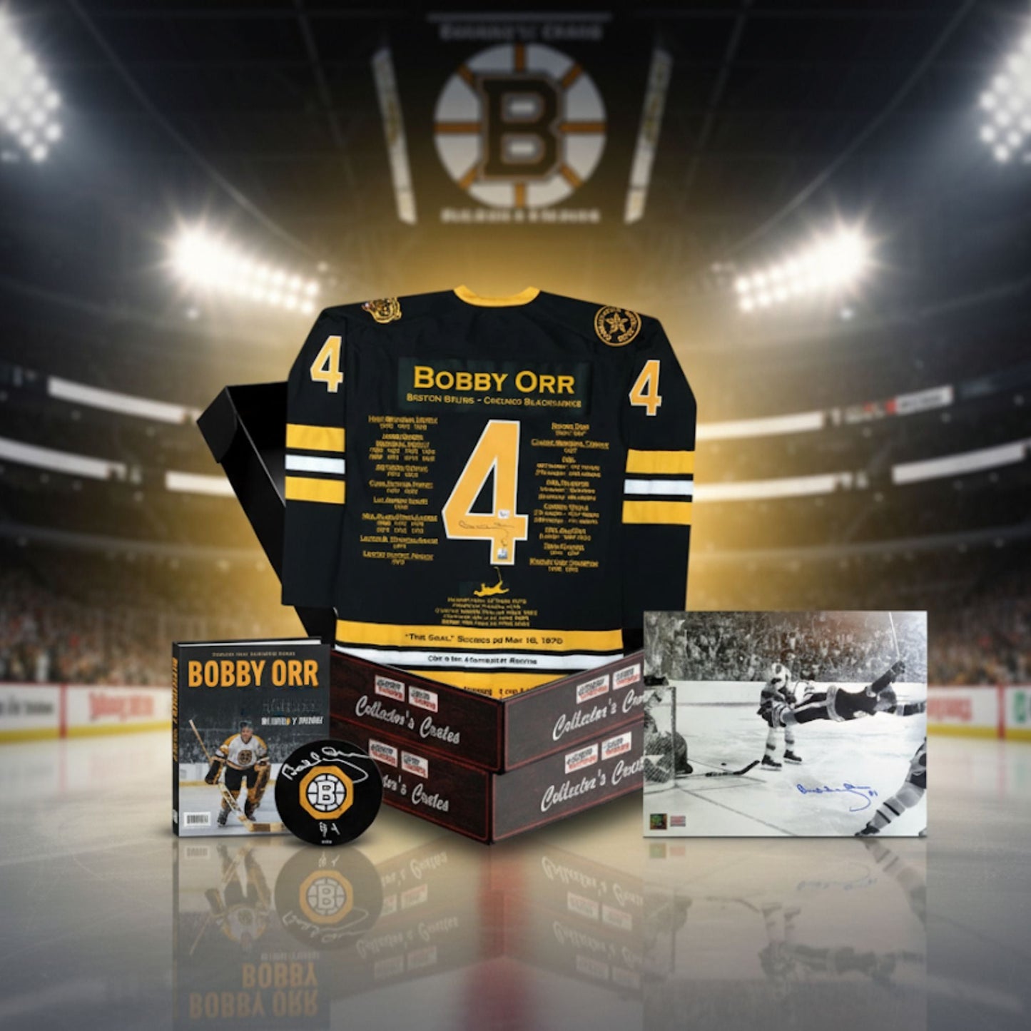 COLLECTOR’S CRATE MYSTERY BOX – BOBBY ORR SUPER SERIES COLLECTIBLE – LIMITED EDITION AUTOGRAPHED HOCKEY MEMORABILIA - GNR COA (ONLY 10 AVAILABLE)