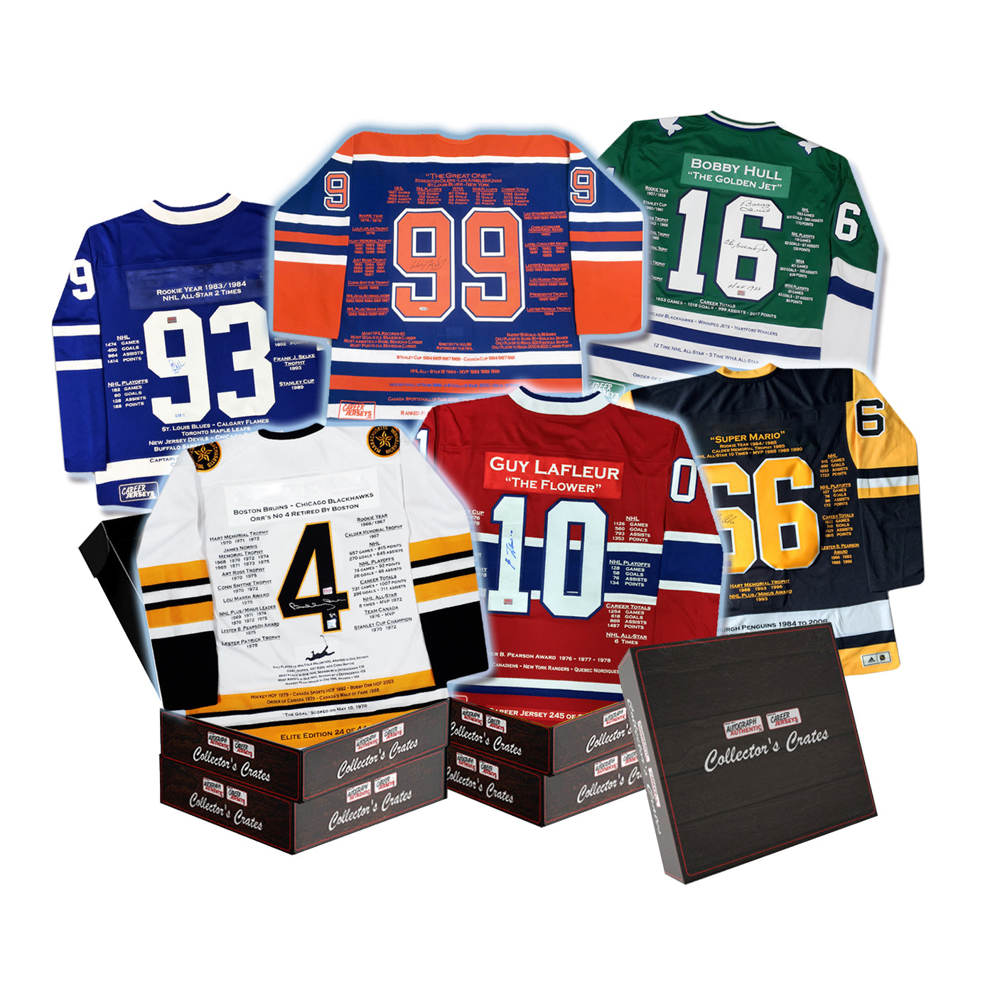 COLLECTOR’S CRATE MYSTERY BOX – CAREER JERSEYS SERIES – LIMITED EDITION /30 AUTOGRAPHED NHL JERSEYS & RARE HOCKEY MEMORABILIA