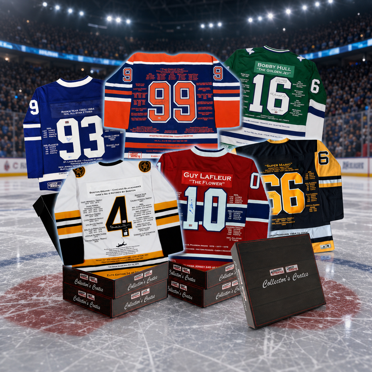 COLLECTOR’S CRATE MYSTERY BOX – CAREER JERSEYS SERIES – LIMITED EDITION /30 AUTOGRAPHED NHL JERSEYS & RARE HOCKEY MEMORABILIA