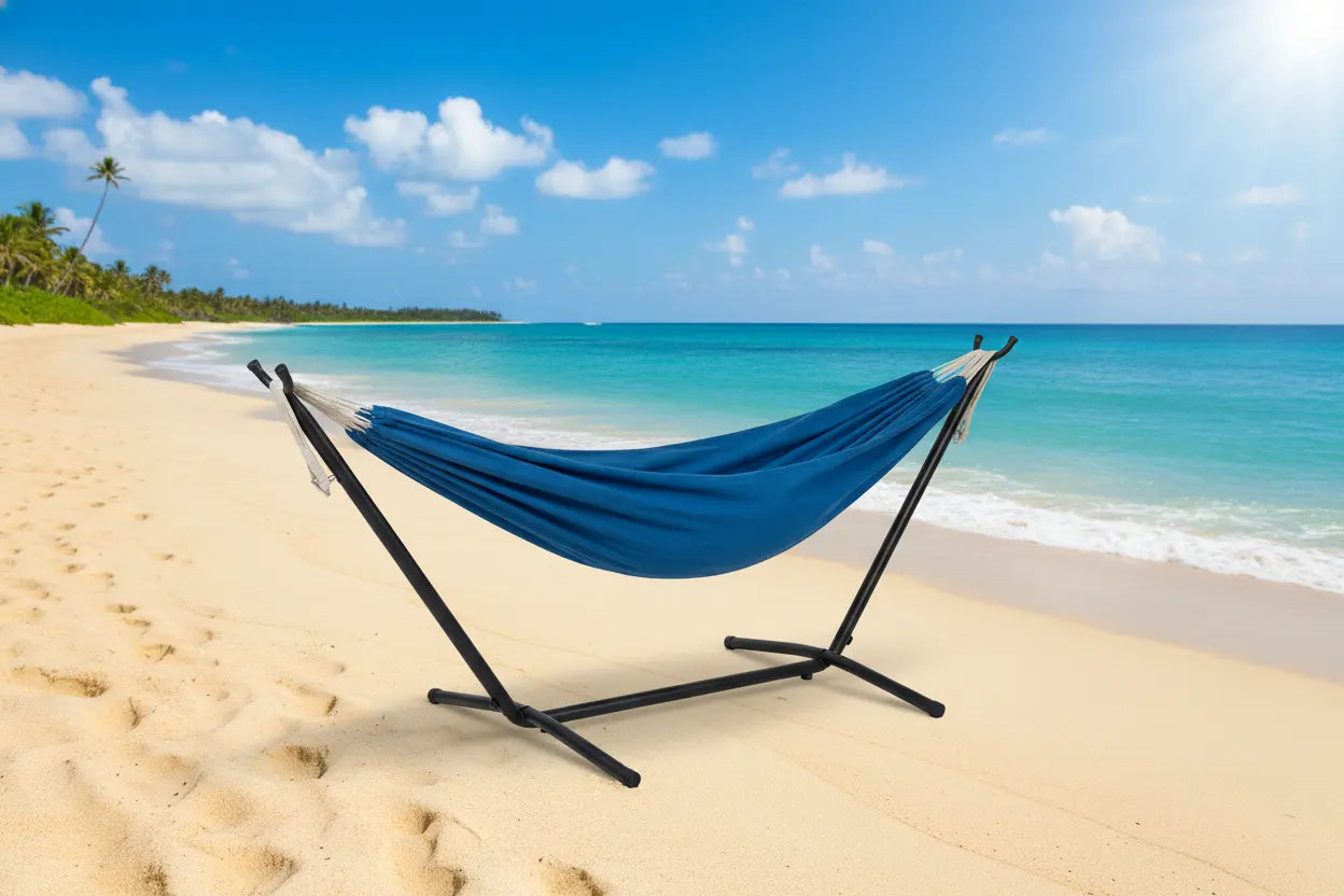 Colombian Double Hammock with Universal Hammock Stand