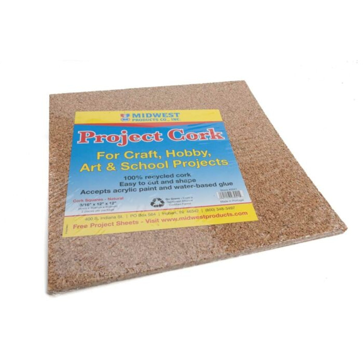Cork Sheet pkg(2) -- 12 x 12 x 3/16" 30.5 x 30.5 x .5cm