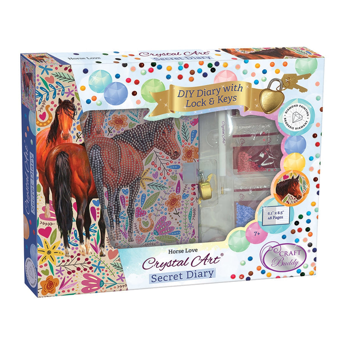 Crystal Art Secret Diary Kit - Horse Love