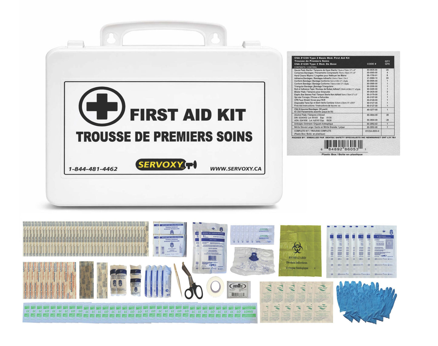CSA Z1220 TYPE 2 BASIC MEDIUM FIRST AID KIT BULK IN 24 UNIT PLASTIC BOX