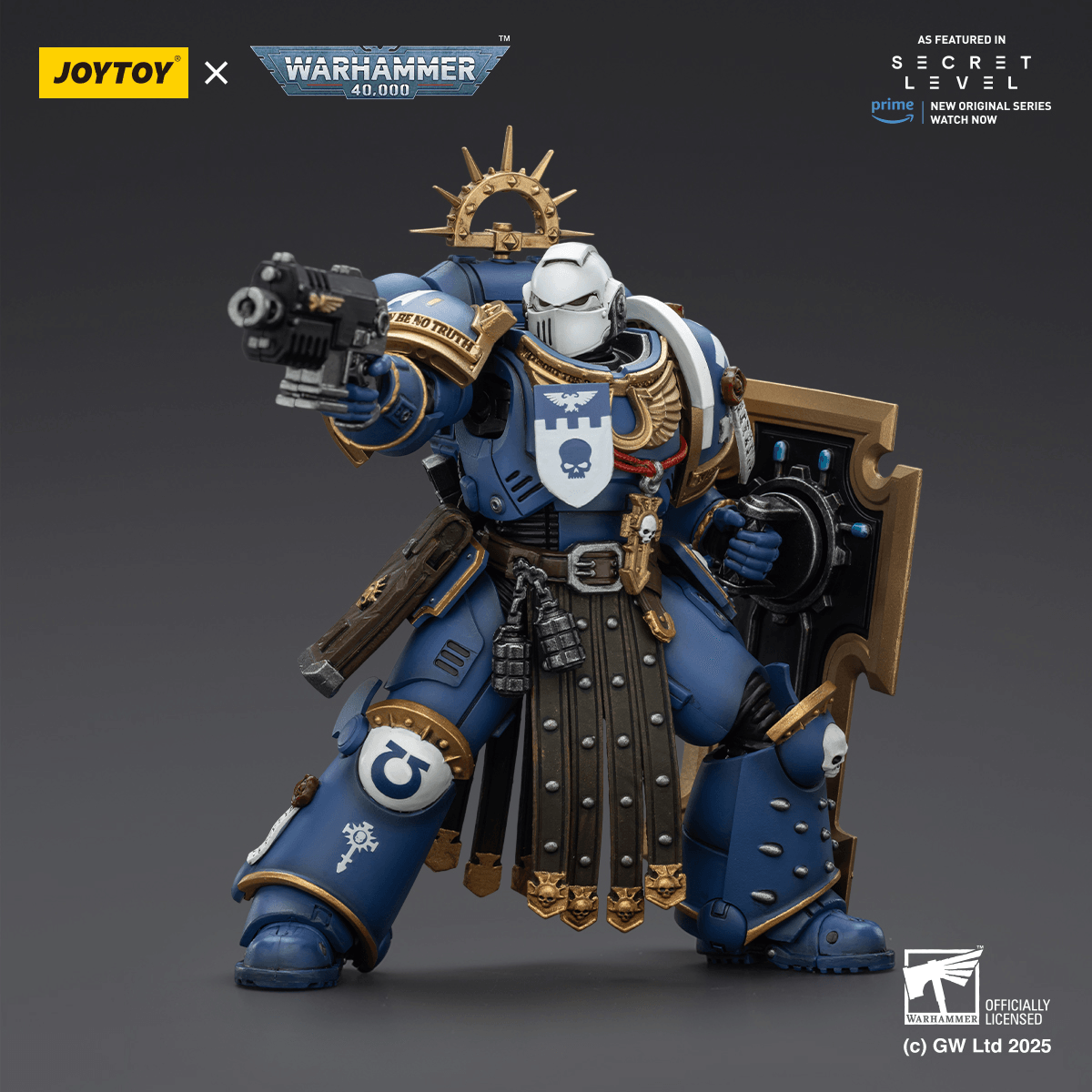 JOYTOY - Ultramarines Torvald with Power Sword, Stormshield and Bolt Pistol