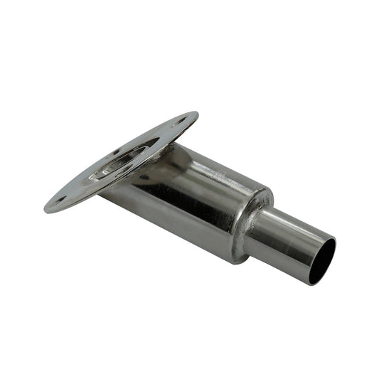 Thru Hull Fitting, 22 mm, 45° Base, Straight Connector with Screws