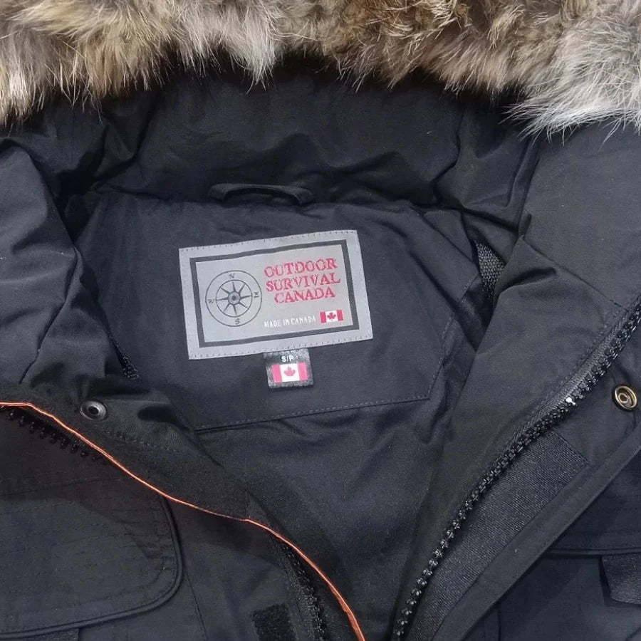 Outdoor Survival Canada Men's Atka -40 Down Parka Black, Small - ON DISPLAY