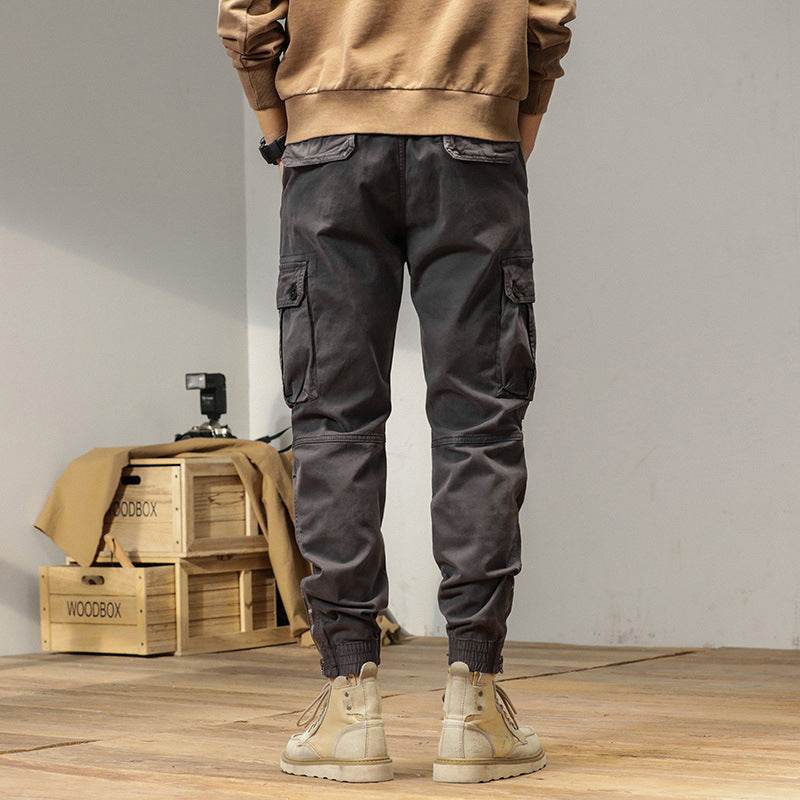 New Retro Ankle-tied Loose Overalls Versatile Casual Cargo Pant men