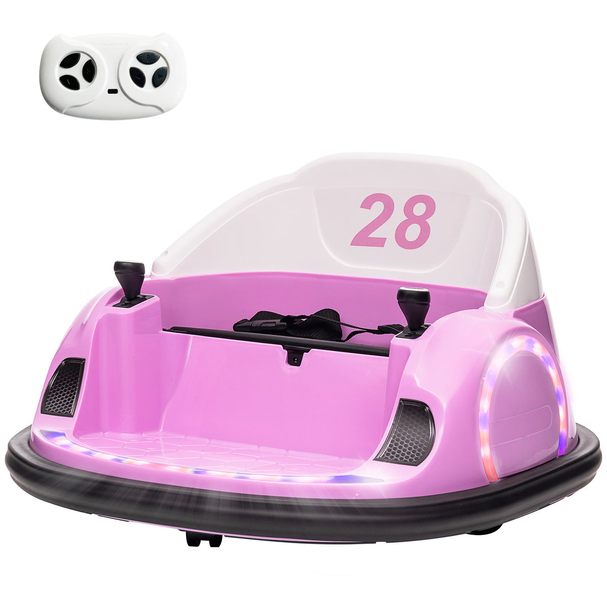 12V Bumper Car for Toddlers, Ride On Car with 360 Degree Remote Control, Lights Music Horn, for 1.5-5 Years, Light Blue
