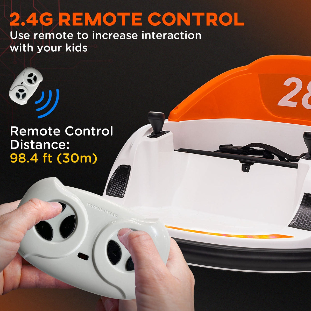 12V Bumper Car for Toddlers, Ride On Car with 360 Degree Remote Control, Lights Music Horn, for 1.5-5 Years, Light Blue