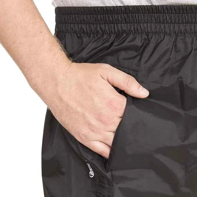 Trespass Unisex Qikpac Stash-able Travel Rain Pants 5000mm Waterproof XL-XXL
