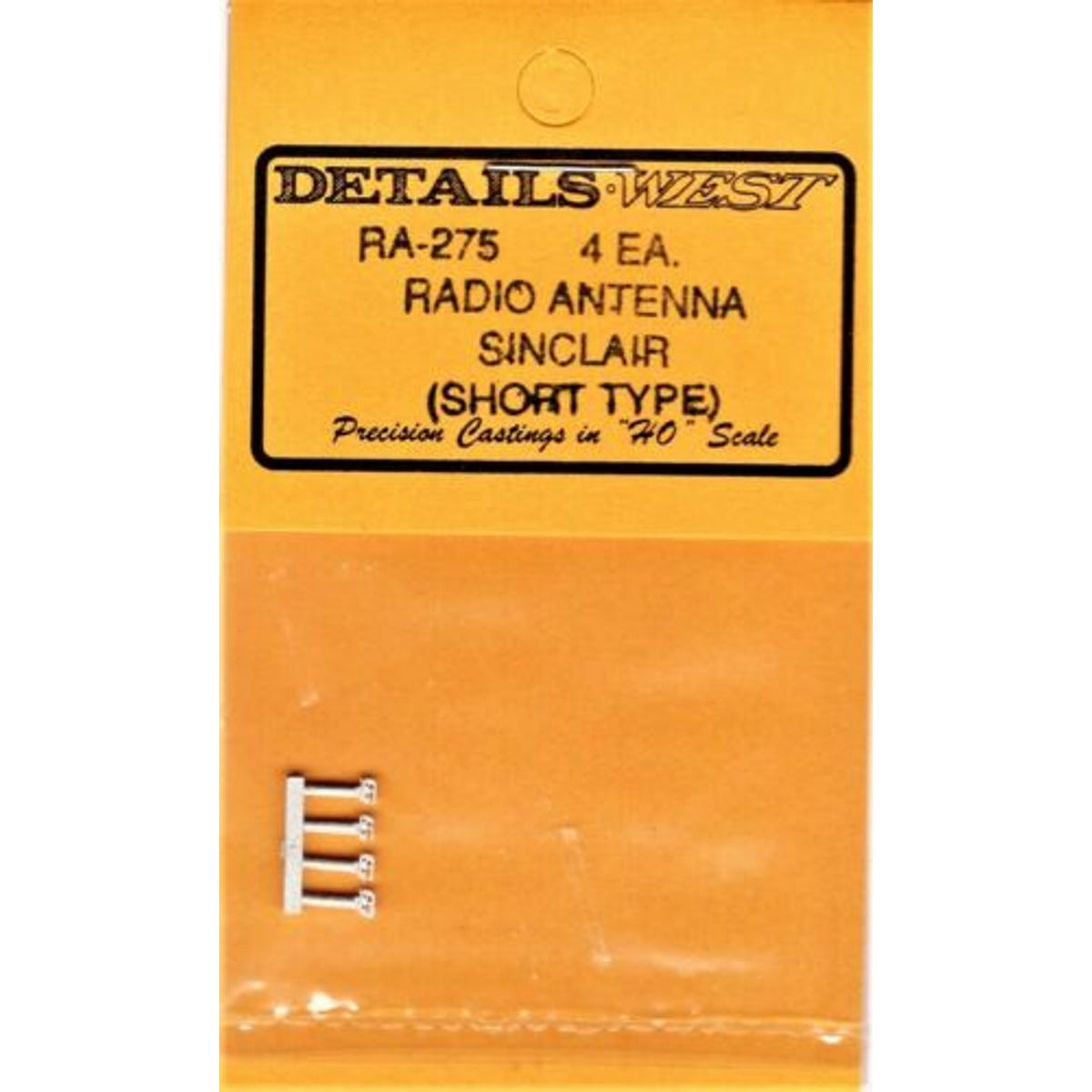 Details West RA-275 HO Sinclair Antenna Short Type Pkg of 4 NIB