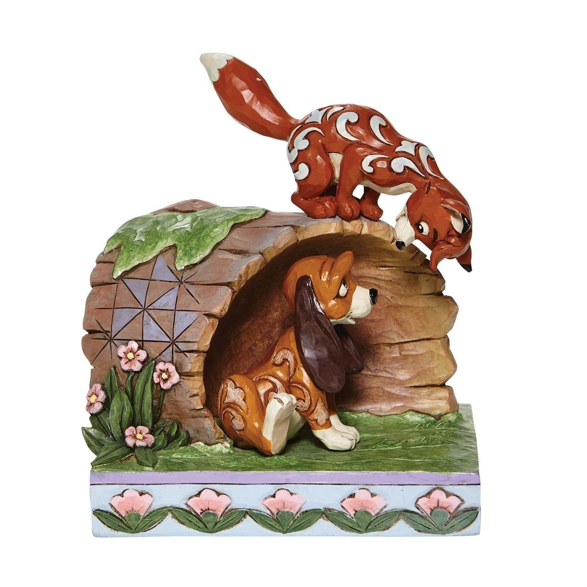 Disney Fox & the Hound On Log "Unlikely Friends" Jim Shore