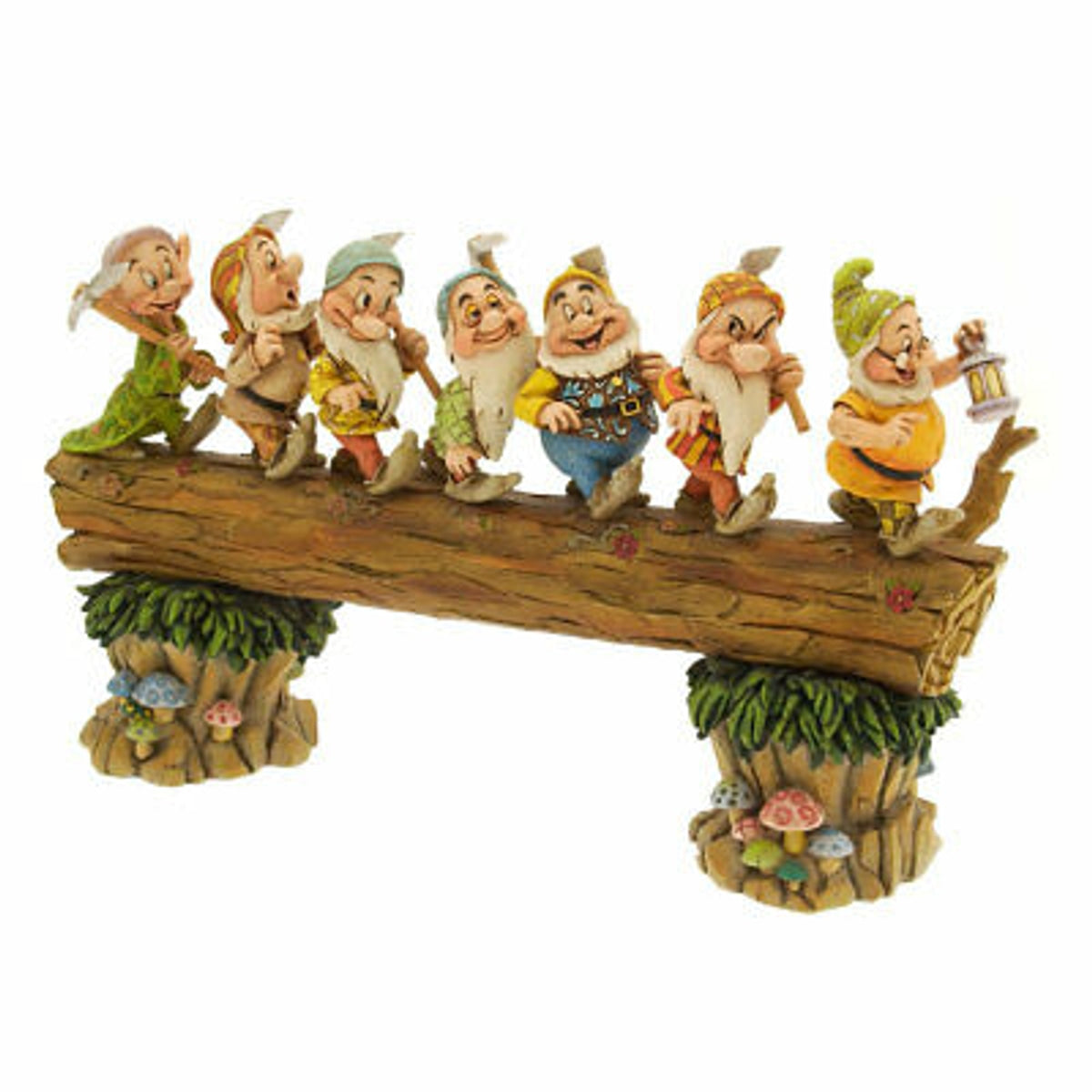 Disney Snow White - Seven Dwarfs "Homeward Bound" Jim Shore - DAMAGED (Crack on Dopey's Neck)