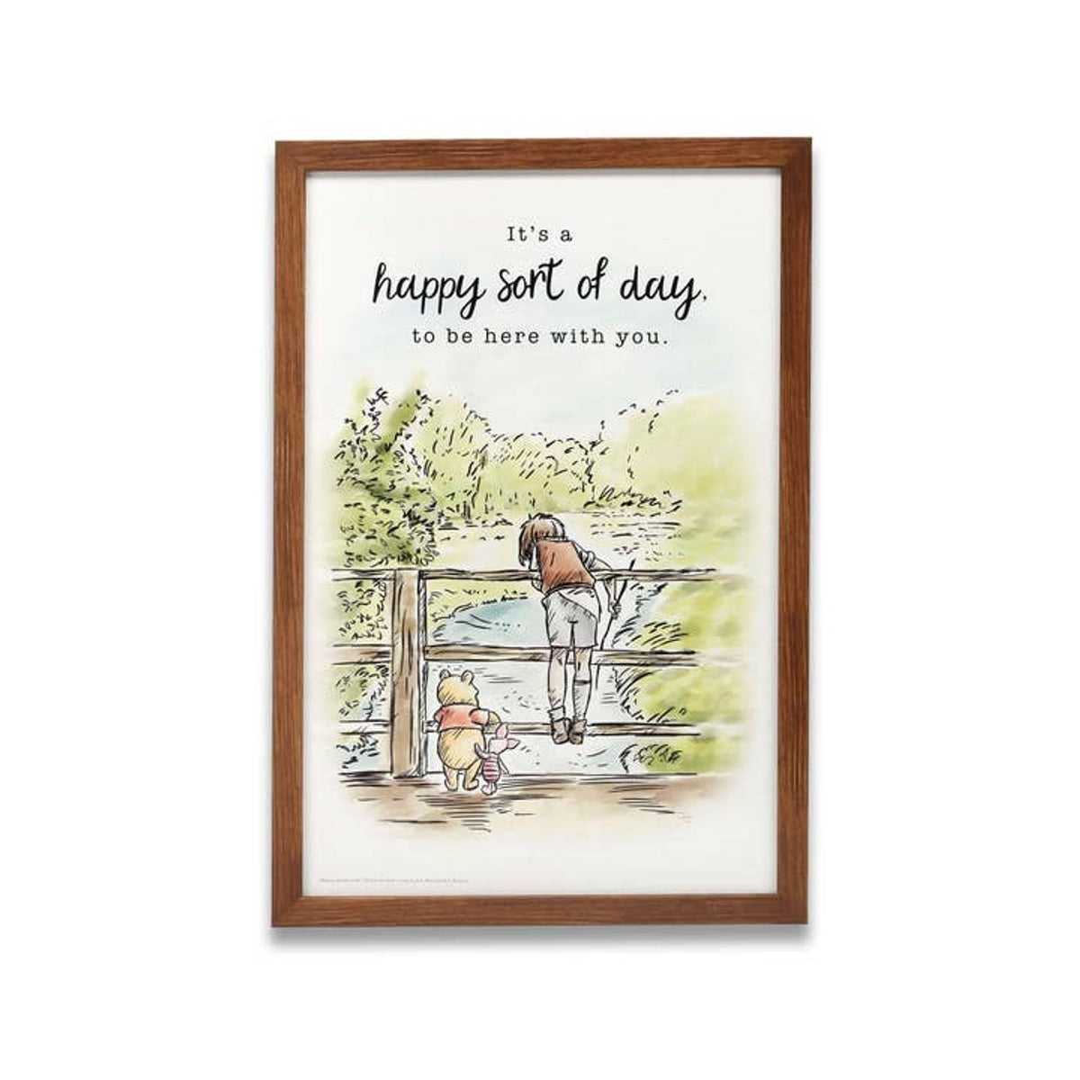 Disney Winnie the Pooh Happy Sort of Day Framed Wood Wall Decor