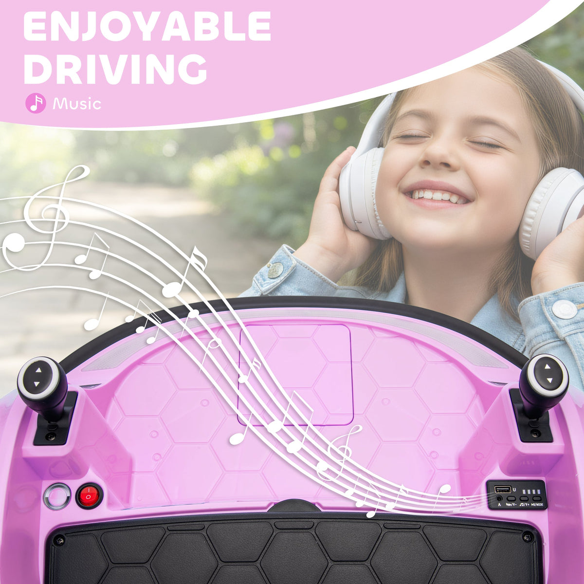 12V Bumper Car for Toddlers, Ride On Car with 360 Degree Remote Control, Lights Music Horn, for 1.5-5 Years, Light Blue