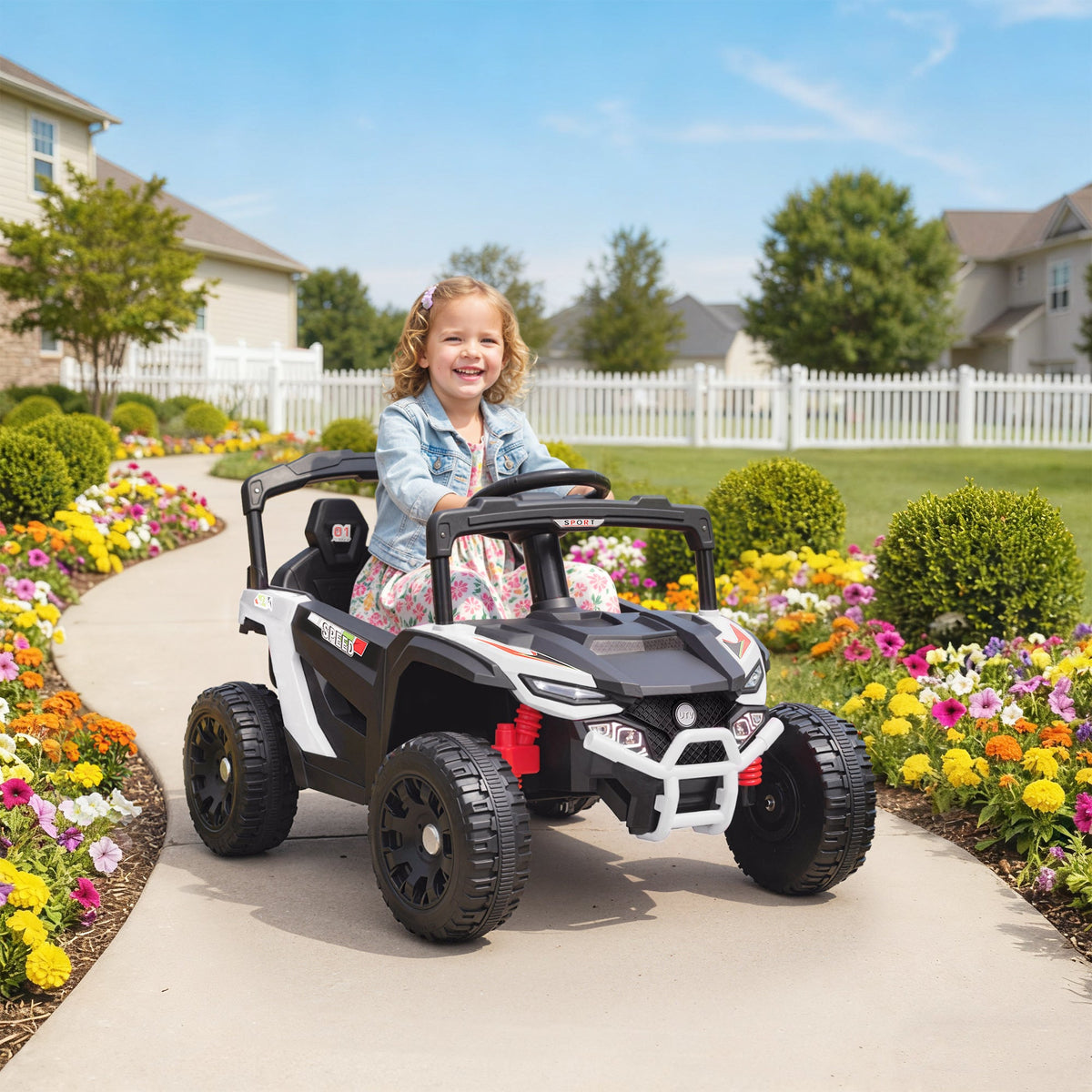12V Kids Ride On Truck with Dual Motors, Rear Suspension, Remote Control for 3-5 Years Boys Girls, Pink