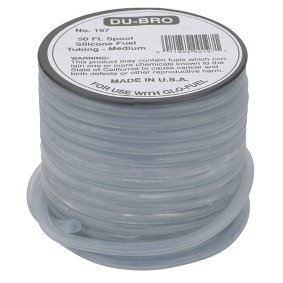 Du-Bro 197 Silicone Fuel Tubing Medium 1' BULK