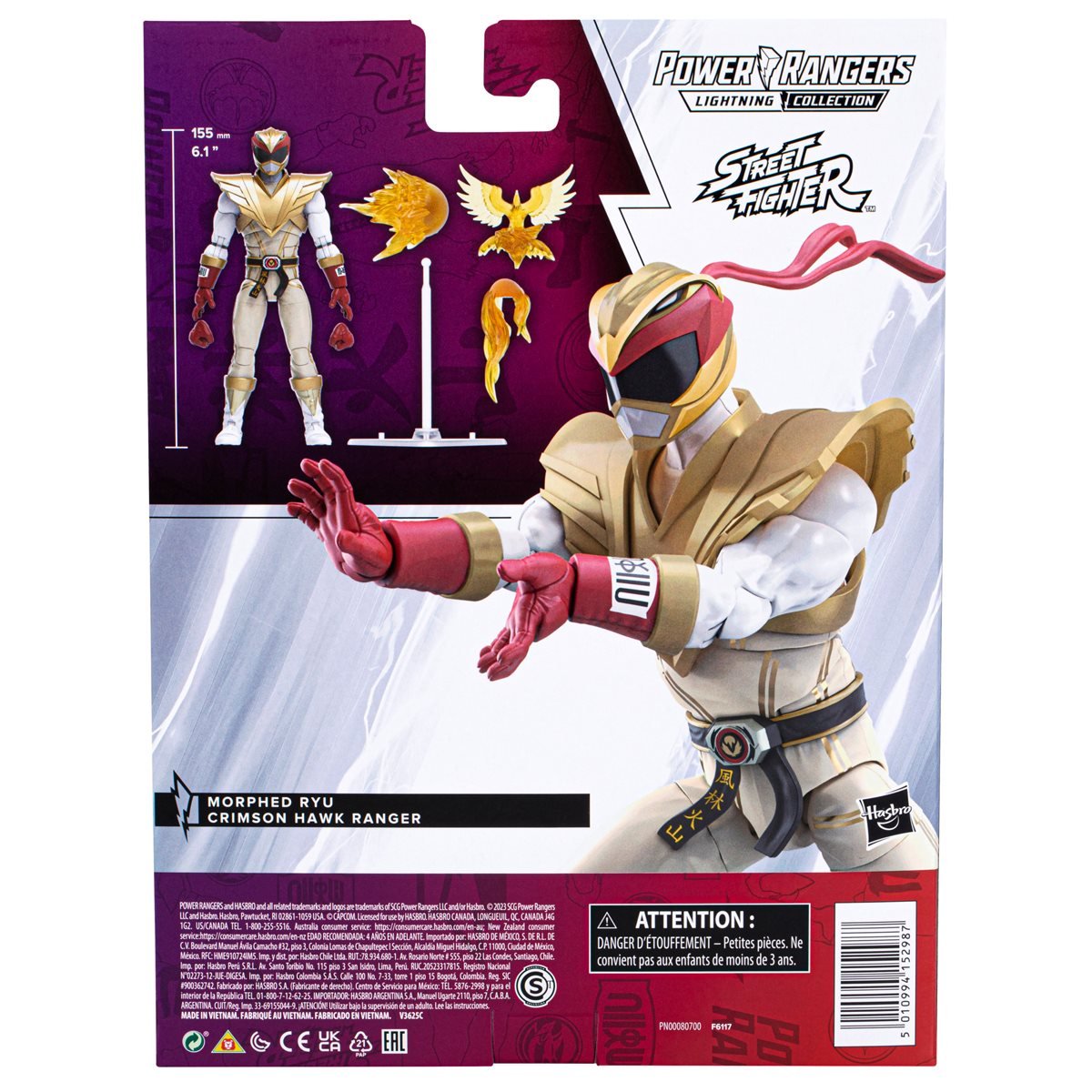 Power Rangers X Street Fighter Lightning Collection Morphed Ryu Crimson Hawk Ranger