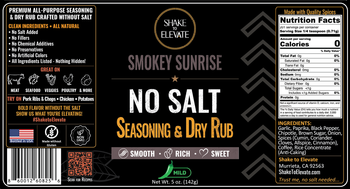 Shake to Elevate Smokey Sunrise No Salt Seasoning