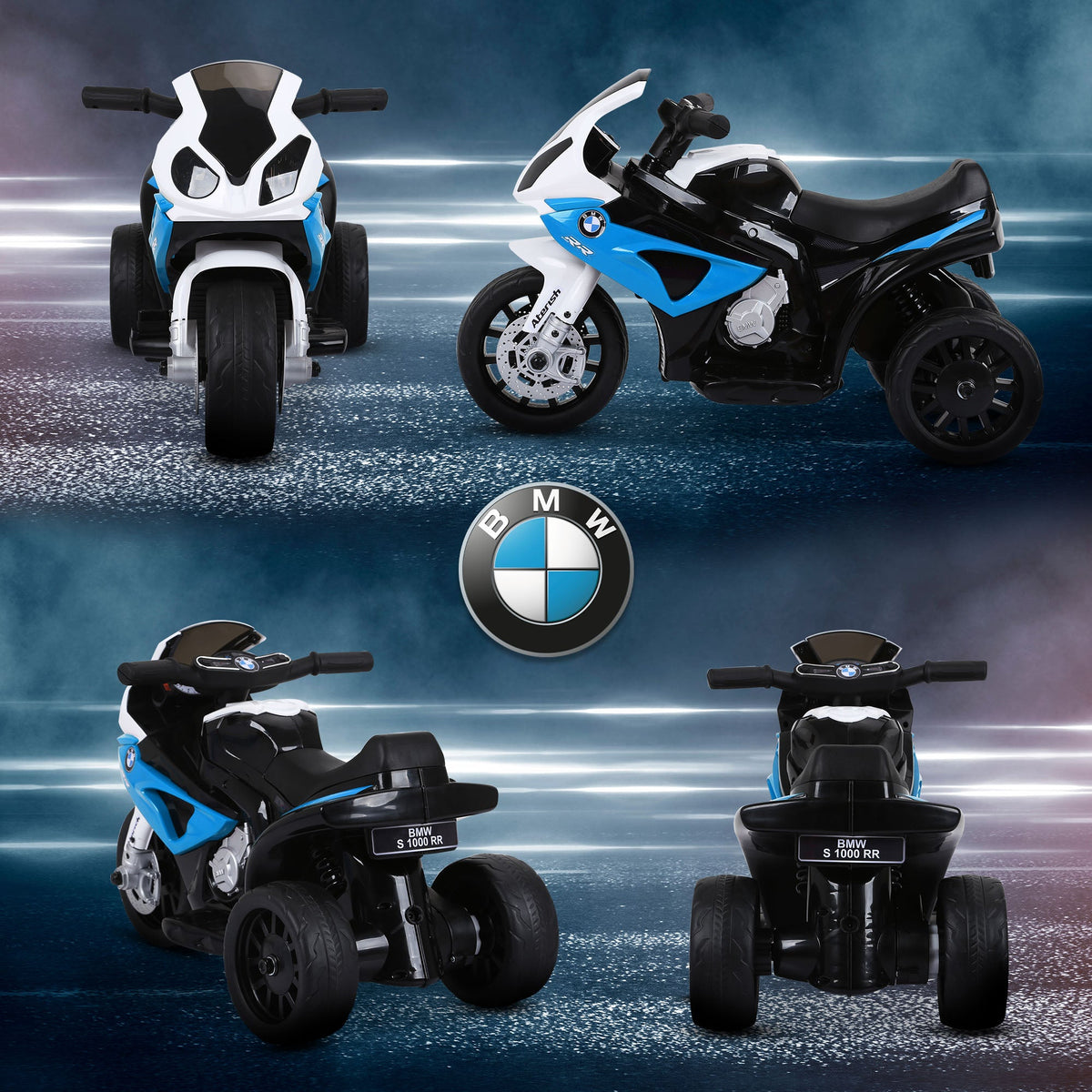 Kids Motorcycle, 6V Battery Powered Toddler Motorcycle with Headlight, Music, 3 Wheels Electric Motorcycle for Kids, Licensed BMW, Gift for Boys & Girls -Black