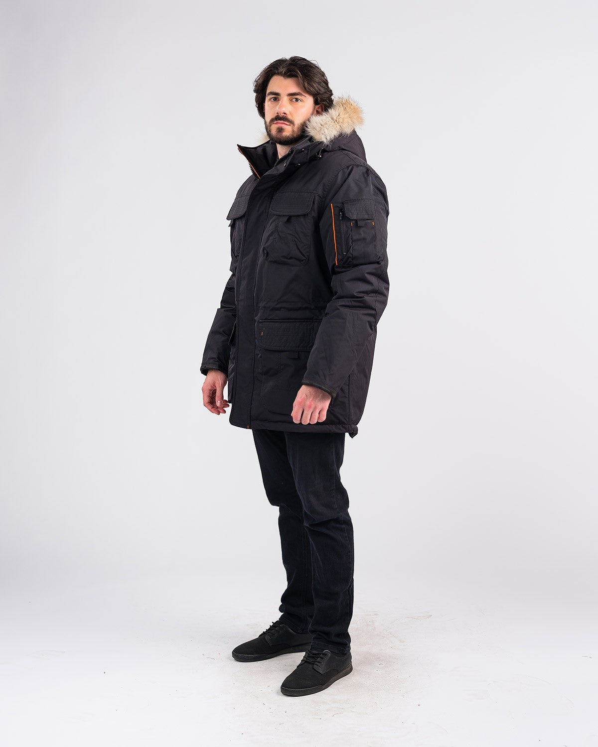 Outdoor Survival Canada Men's Atka -40° Down Parka, Orca Black, 3XL - ON DISPLAY