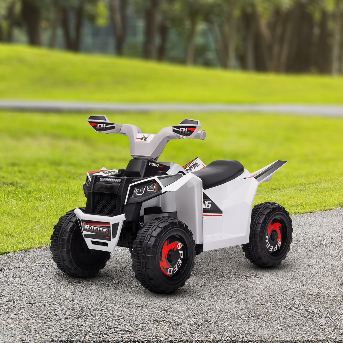 6V Quad Kids Electric Car with Wear-resistant Wheels, for Boys and Girls Aged 18-36 Months, Pink