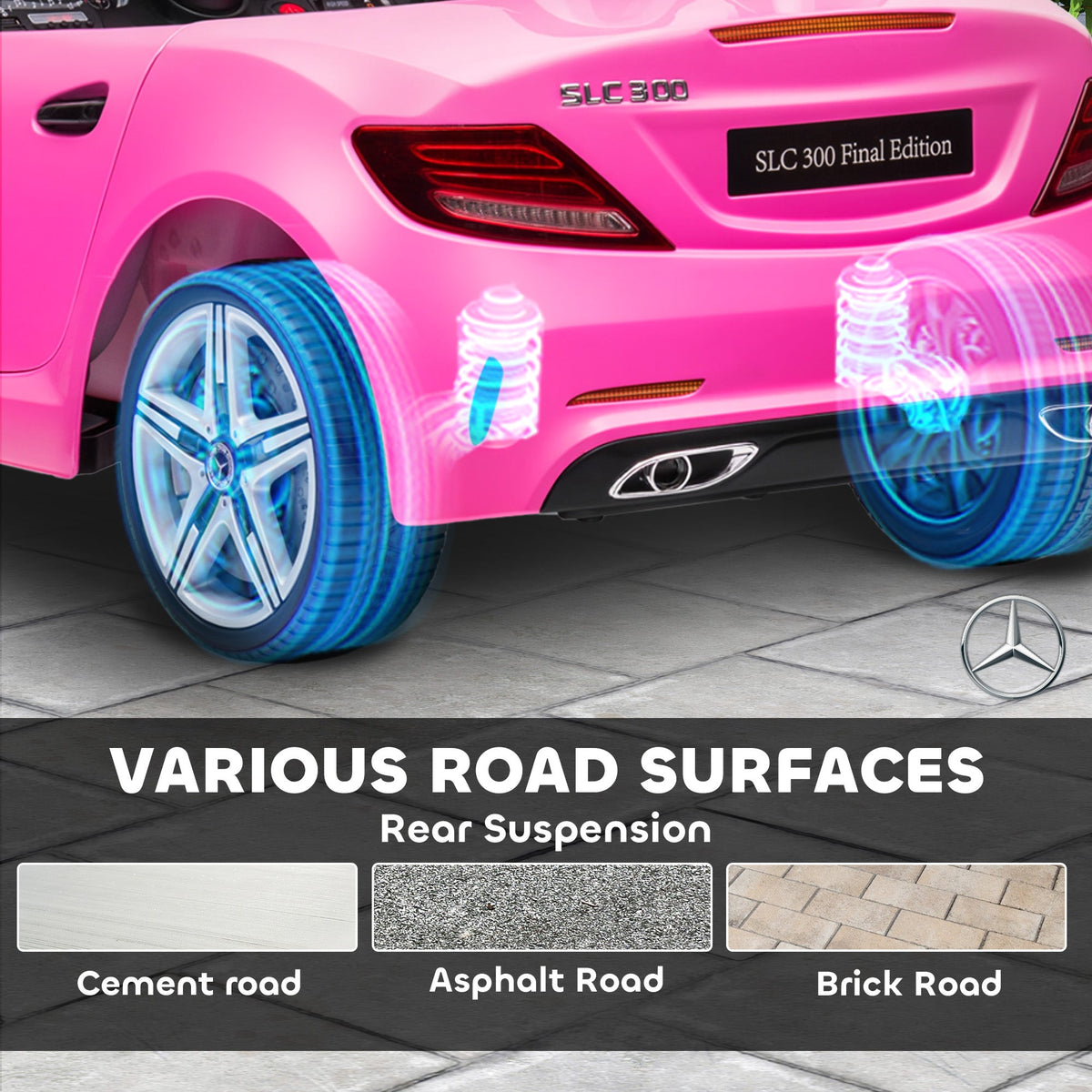 12V Ride On Car with Parent Remote Control Two Motors Music Lights Suspension Wheels for 3-6 Years Pink