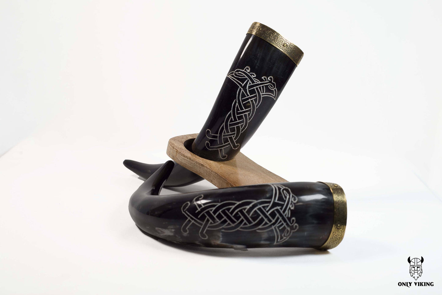 Viking Drinking Horn Authentic Viking with Wooden stand