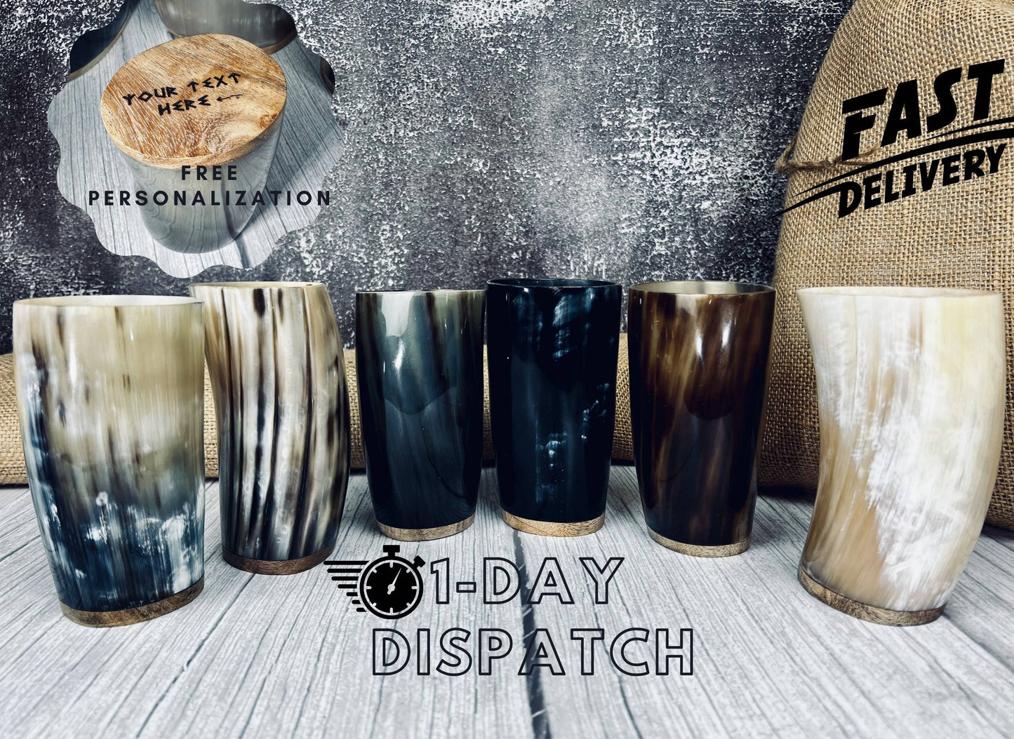 Drinking Horn Mead Cups