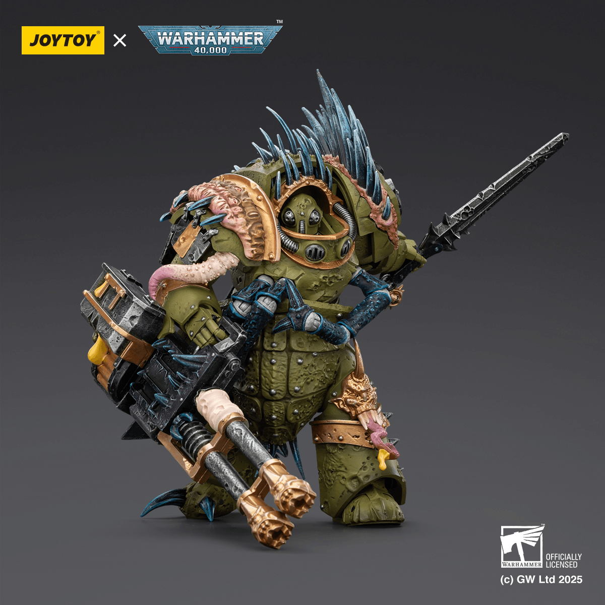 JOYTOY - Death Guard Blightlord Terminator 1 with Reaper Autocannon and Bubotic Blades