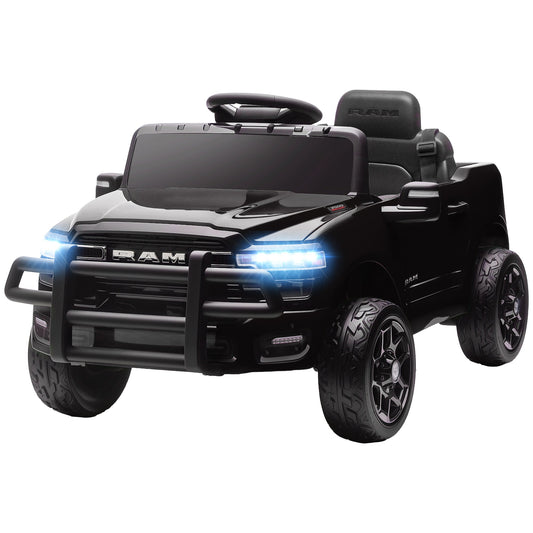 12V Ride on Car, Licensed Dodge RAM 3500 Electric Vehicle with Remote Control, Suspension for 3-5 Years, Black