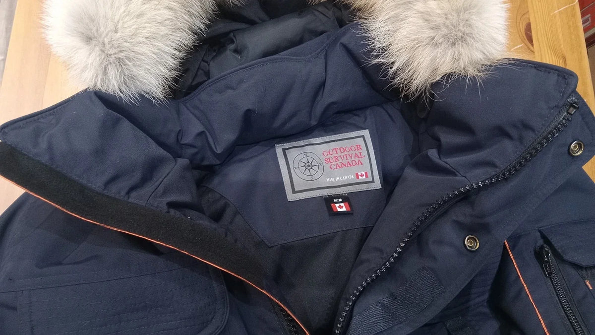Outdoor Survival Canada Mens Atka -40 Down Parka Medium, Cold Lake Blue - ON DISPLAY