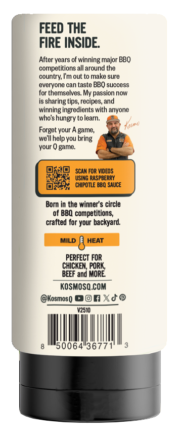 Kosmos Q Raspberry Chipotle BBQ Sauce 21oz