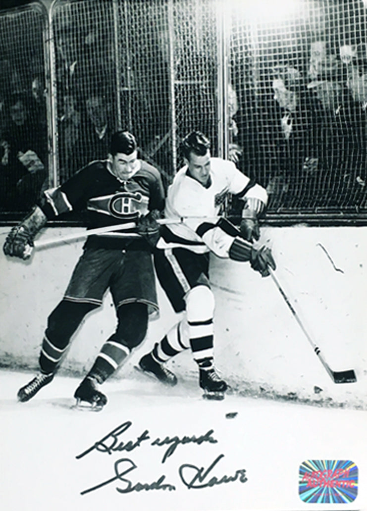 GORDIE HOWE AUTOGRAPHED 5" X 7" SEPIA PHOTO – VINTAGE DETROIT RED WINGS HOCKEY COLLECTIBLE