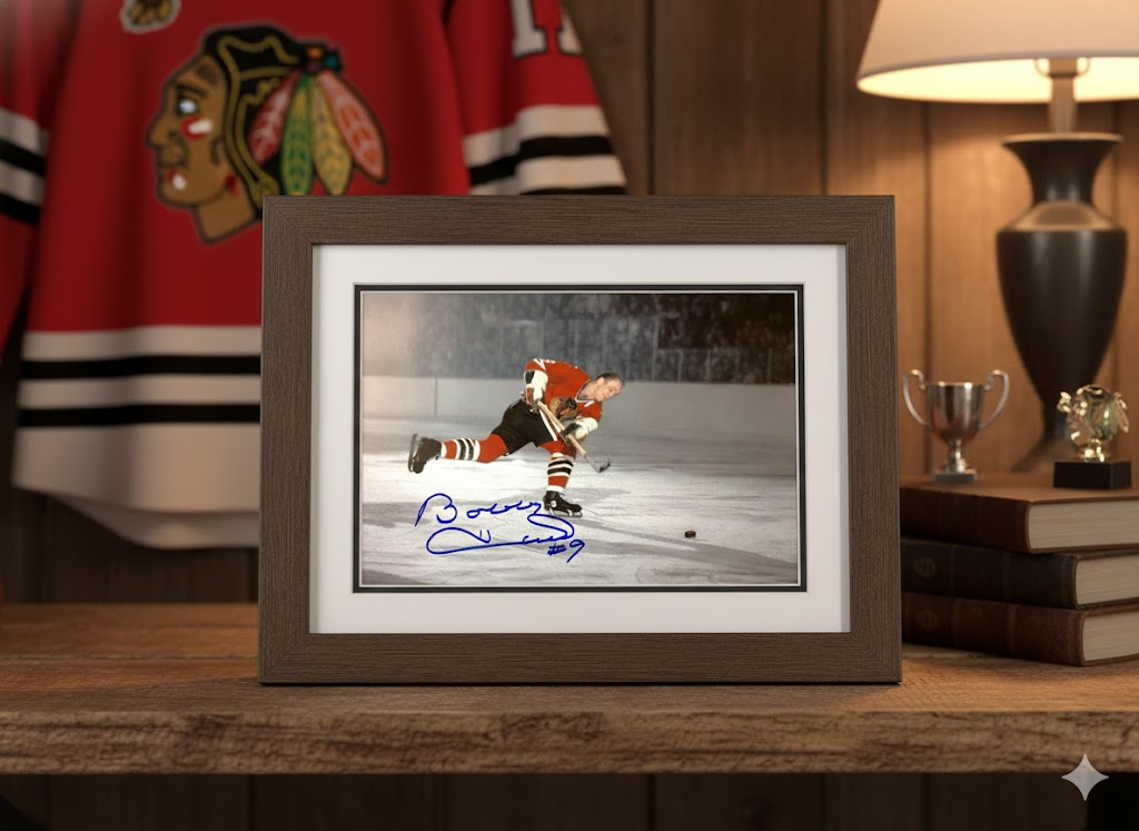 BOBBY HULL AUTOGRAPHED 51ST GOAL 8" X 10"PHOTOGRAPH – CHICAGO BLACKHAWKS NHL SIGNED HOCKEY COLLECTIBLE (8" X 10")