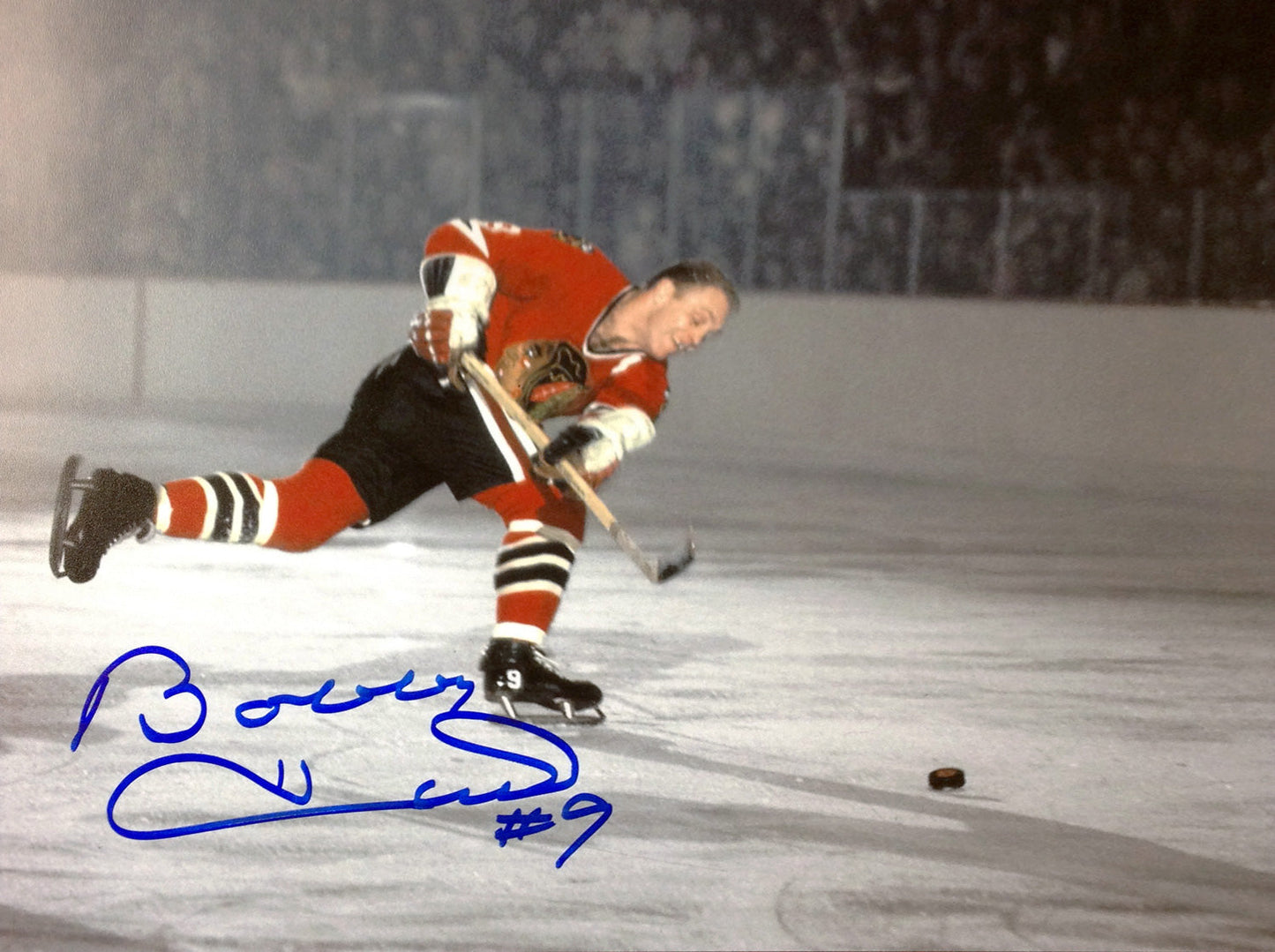 BOBBY HULL AUTOGRAPHED 51ST GOAL 8" X 10"PHOTOGRAPH – CHICAGO BLACKHAWKS NHL SIGNED HOCKEY COLLECTIBLE (8" X 10")