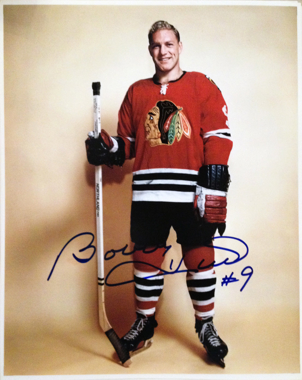 BOBBY HULL AUTOGRAPHED 8" X 10"HALL OF FAME PHOTOGRAPH – CHICAGO BLACKHAWKS NHL SIGNED COLLECTIBLE (8" X 10")