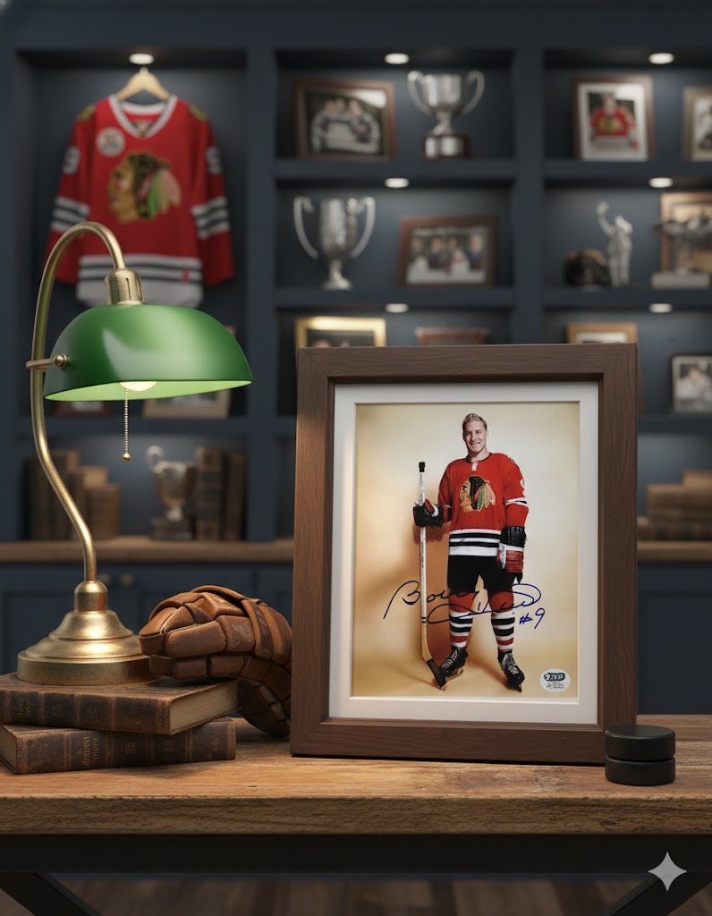 BOBBY HULL AUTOGRAPHED 8" X 10"HALL OF FAME PHOTOGRAPH – CHICAGO BLACKHAWKS NHL SIGNED COLLECTIBLE (8" X 10")