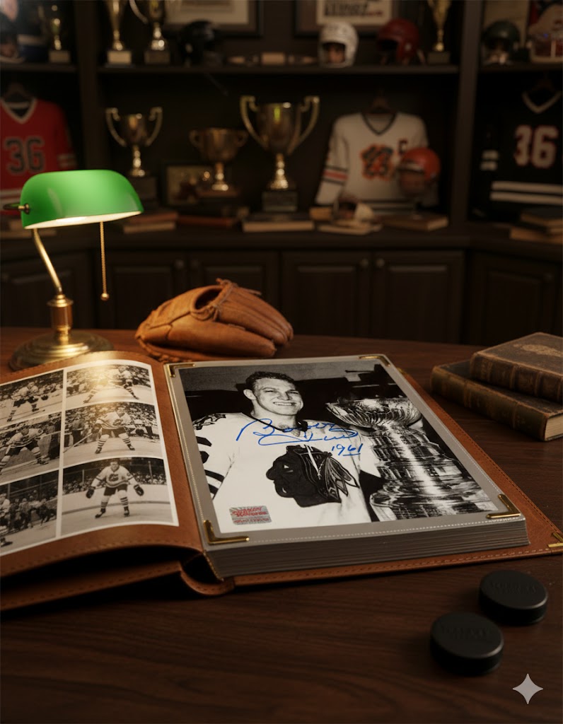 BOBBY HULL AUTOGRAPHED STANLEY CUP 8" X 10"PHOTOGRAPH – CHICAGO BLACKHAWKS NHL SIGNED HOCKEY COLLECTIBLE (8" X 10")