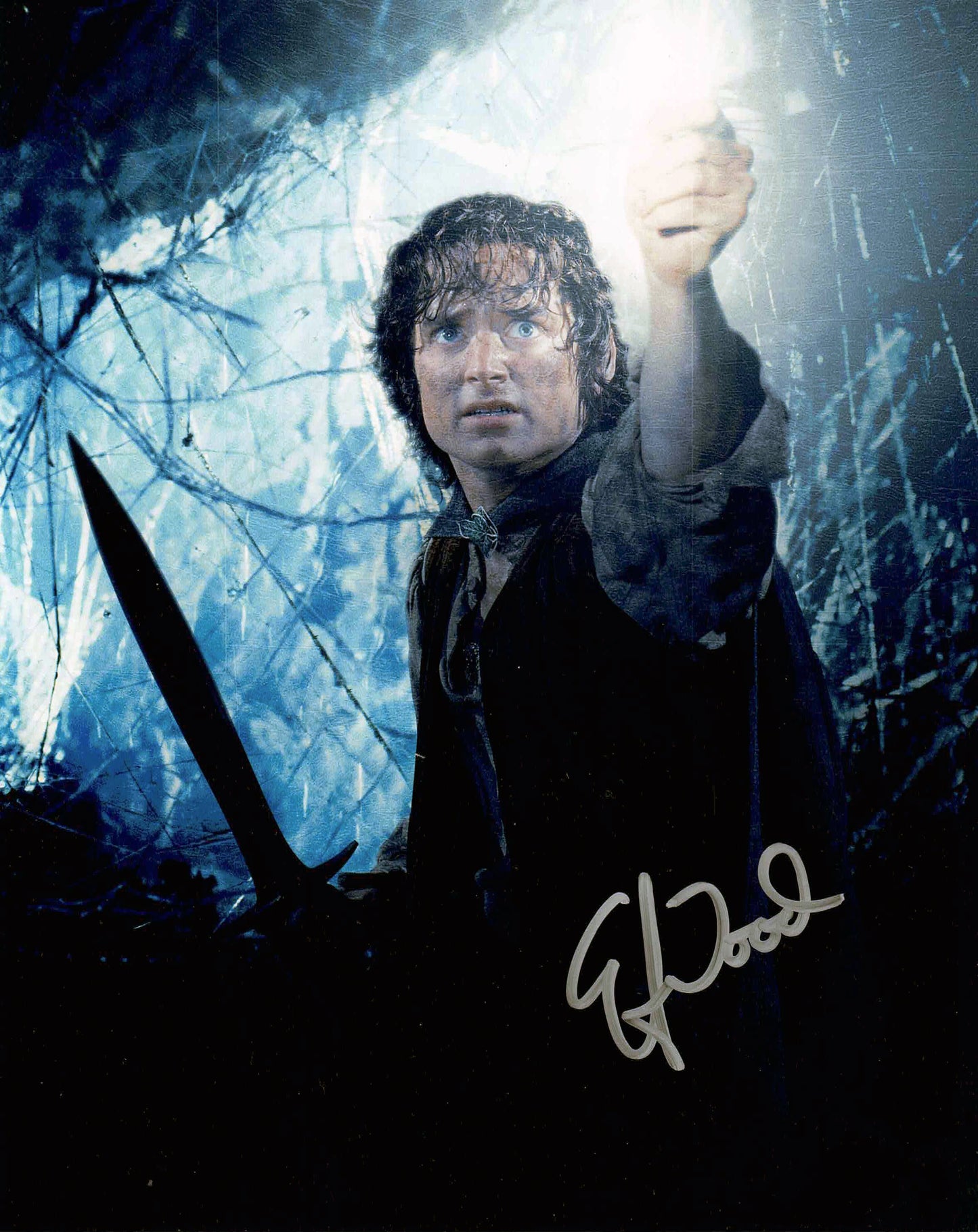ELIJAH WOOD SIGNED FRODO VS SHELOB LORD OF THE RINGS 8" X 10" AUTOGRAPHED PHOTO FANTASY MOVIE MEMORABILIA COLLECTIBLE (10" X 8")