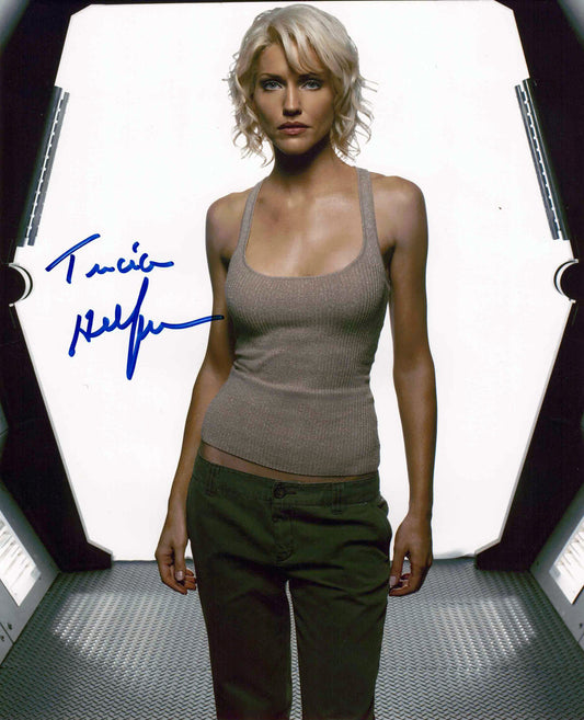 Tricia Helfer Signed Battlestar Galactica Tanktop Look Photo