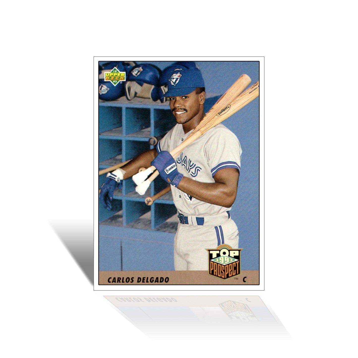 CARLOS DELGADO ROOKIE CARD 1993 UPPER DECK – TORONTO BLUE JAYS COLLECTIBLE BASEBALL CARD (3.5" X 2.5")