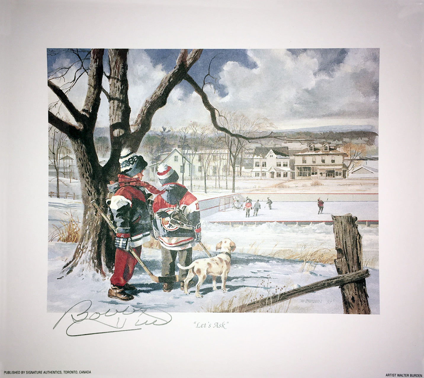 BOBBY HULL SIGNED LITHOGRAPH – CHICAGO & WINNIPEG JETS NHL LEGEND AUTOGRAPHED 9.5" X 8".5 PRINT WITH COA