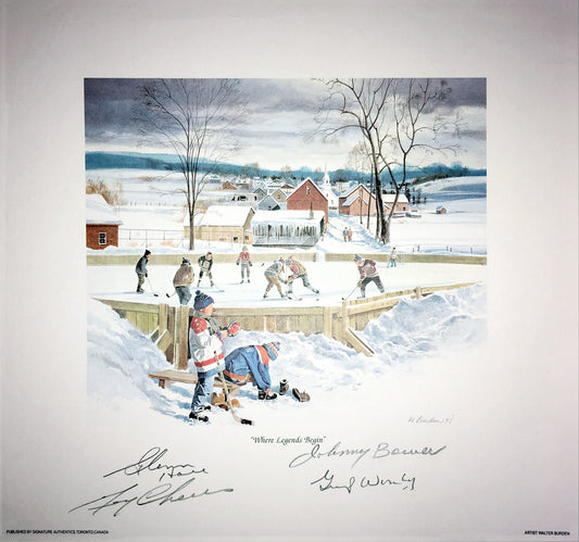 Where Legends Begin Lithograph Signed by Cheevers, Hall (10x10)