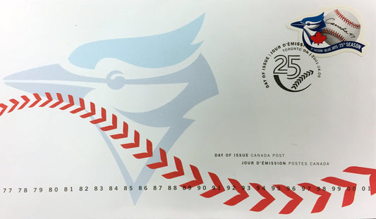 1992 TORONTO BLUE JAYS WORLD SERIES FIRST DAY OF ISSUE STAMP – COMMEMORATIVE CANADIAN POSTAGE COLLECTIBLE (7" X 4.5")