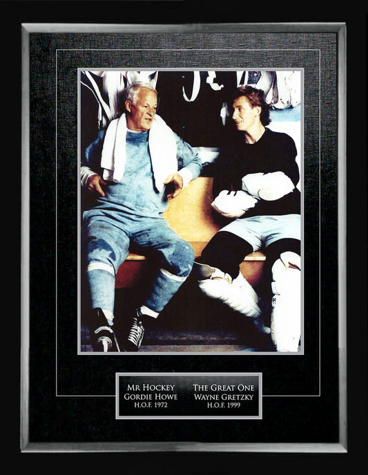 Wayne Gretzky & Gordie Howe Dual Photo Display (24x20)