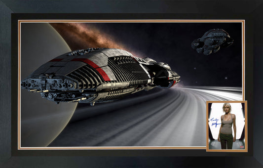 Tricia Helfer Autographed Battlestar Galactica Display (38.5x28)