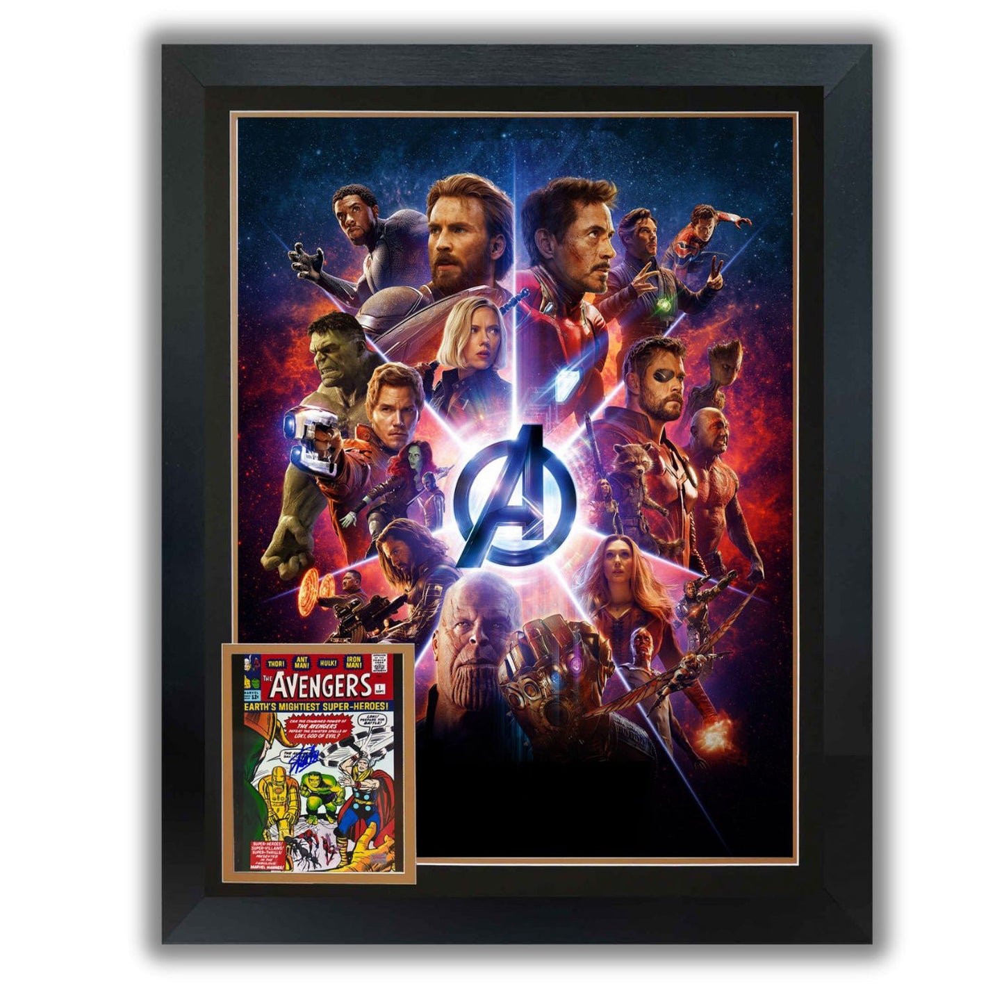 STAN LEE SIGNED AVENGERS #1 FRAMED MARVEL COLLECTIBLE – VINTAGE COMIC POSTER ART DISPLAY (38.5" X 28")